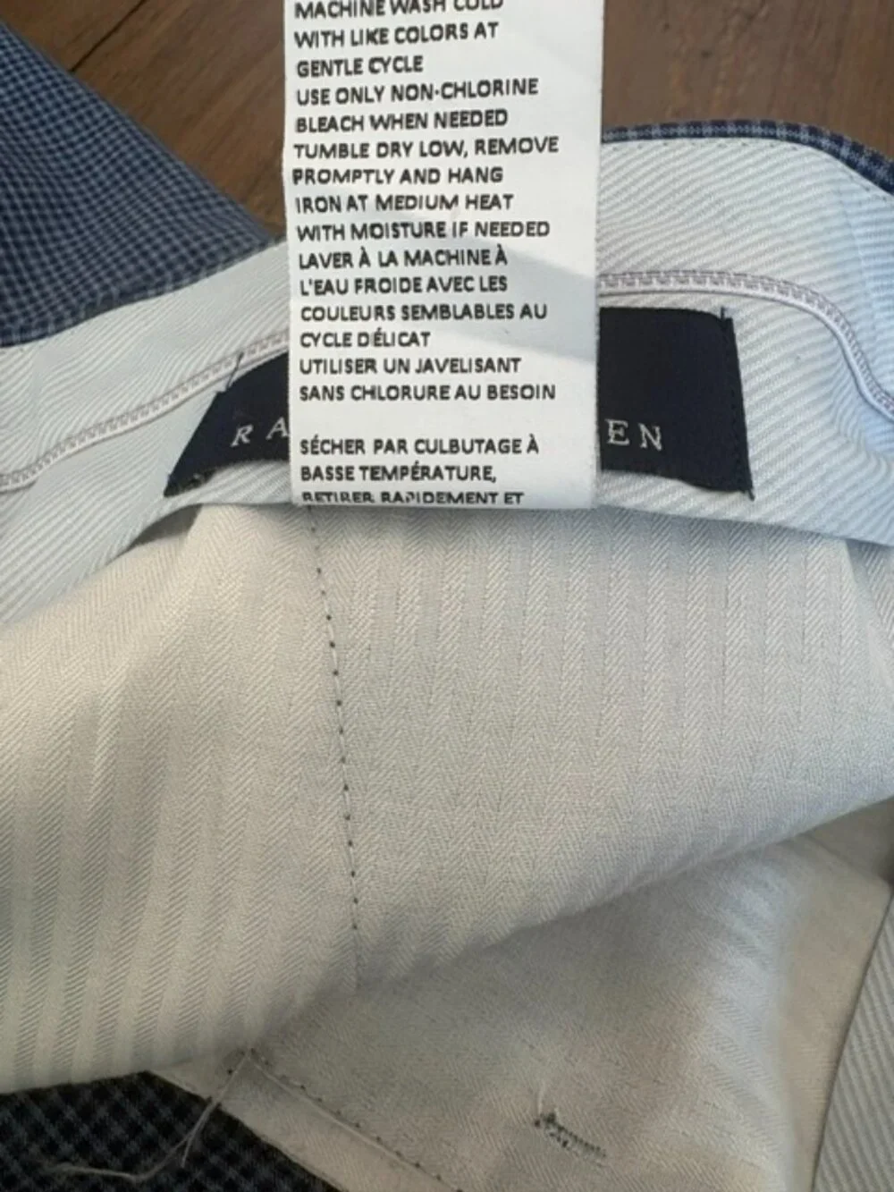 Lauren Ralph Lauren Men’s Dress Pants 34x30 Stretch Plaid Check Gray Blue Slacks